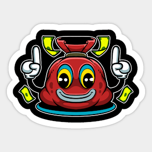 red bag cartoon Sticker